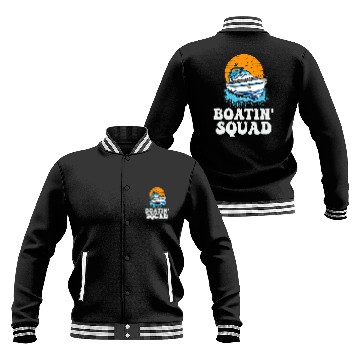 Discover Motorboating Crew Pontoon Boatin Squad Lake Life Boat Parade Baseball Tees Baseball Jackets