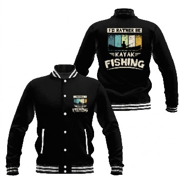 Discover Id rather be kayak fishing Zip Baseball Jackets