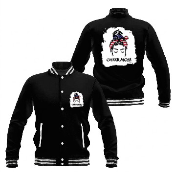 Discover Cheer Mom USA Flag 1 Baseball Tees Baseball Jackets