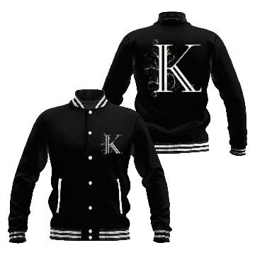 Discover Ornate Vine Monogram K Refined Style Zip Baseball Jackets