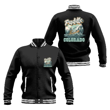 Discover Paddle Colorado Skeletons Kayak Paddle Boat Whitewater Retro Baseball Jackets