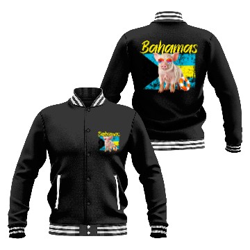 Discover Bahamas Swimming Pig Summer Vacation Beach Souvenir Baseball Tees Baseball Jackets
