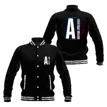 Discover AI Artificial Intelligence Computer Science robot brain Zip Baseball Jackets