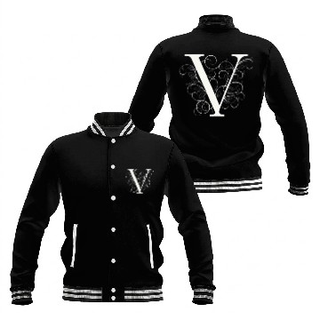 Discover Elegant Flourished V Classic Monogram Design Baseball Jackets