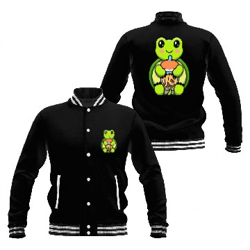 Discover Bubble Milk Tea Turtle Cute Turtle Drinking Boba Milk Tea 1 Baseball Jackets