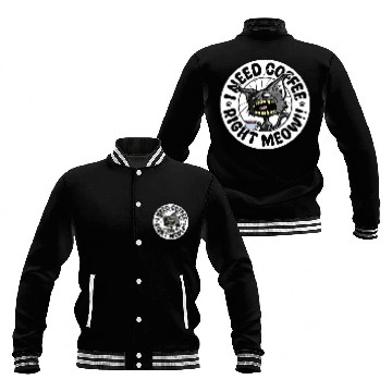 Discover I Need Coffee Right Meow black cats Kitty Lover 1 Baseball Tees Baseball Jackets