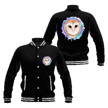 Discover Colored barn owl Baseball Jackets