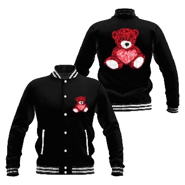 Discover Red Velvet Valentine's Day Bear Baseball Jackets