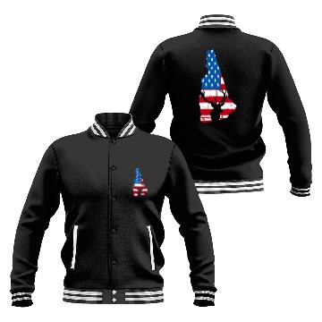 Discover American Flag New Hampshire Deer Hunting Baseball Jackets