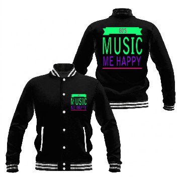 Discover 80s Music me happy Baseball Jackets