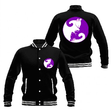 Discover Ying Yang Cat Baseball Jackets