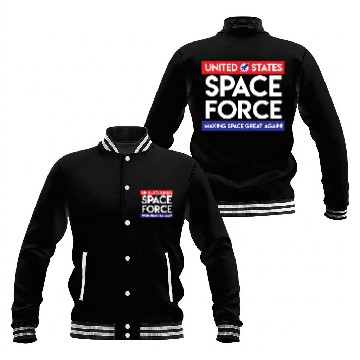 Discover Space Force Trump Making Space Great Again RWB Baseball Jackets