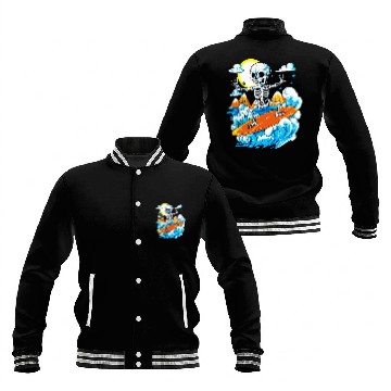 Discover Skeleton Surfing Baseball Jackets