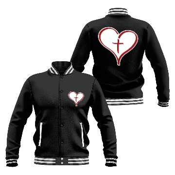 Discover Heart And Crucifix - Hope Faith Design Baseball Jackets