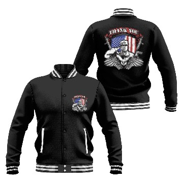 Discover Thank You For Your Service Military Veteran Gratef Baseball Jackets