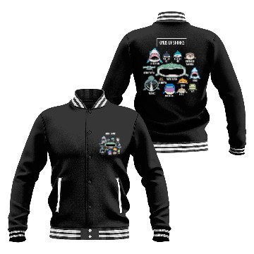 Discover I love sharks, baskin great white shark, whale Baseball Jackets