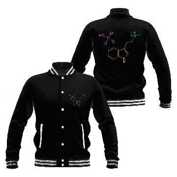 Discover Psilocybin Molecule Rainbow Style Magic Mushroom Baseball Jackets