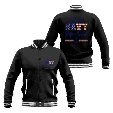 Discover Proud Navy Step-Dad Military U.S Navy Navy Chief Baseball Jackets