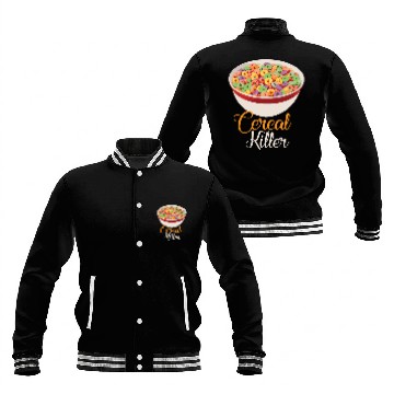 Discover Funny Breakfast Baseball Jackets Cereal Killer Baseball Jackets