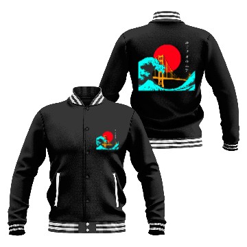Discover Vaporwave Aesthetic Japan Golden Gate Bridge Baseball Jackets