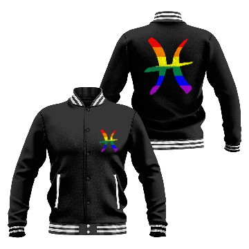 Discover LGBT Gay Pride Flag Pisces Zodiac Sign Baseball Jackets
