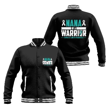 Discover Nana Cervical Cancer Awareness Warrior Teal White Baseball Jackets
