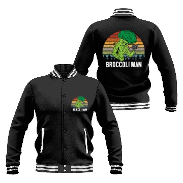 Discover Broccoli Man Green Vegetable Veggie Fitness Workou Baseball Jackets