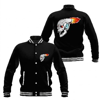 Discover Hell Turbo Power Devil Skull Turbocharger Flames Baseball Jackets