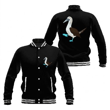 Discover Blue Footed Booby Bird Illustration Baseball Jackets