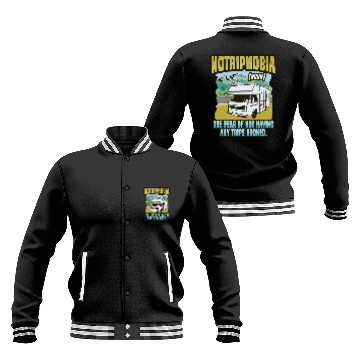 Discover Notriphobia Definition Travel Camper RV Owner Baseball Jackets