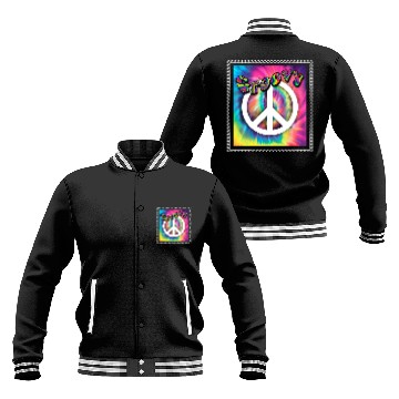 Discover Hippie Peace Groovy FlowerPower Boho Woodstock Baseball Jackets