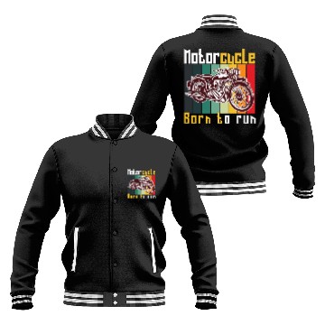 Discover Motorcycle Born to Run Motorcycle Rider Retro Gift Baseball Jackets