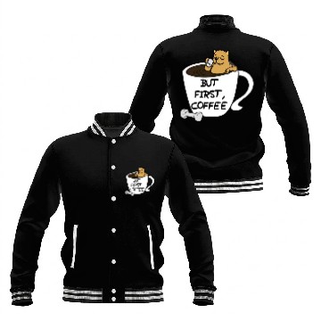 Discover But First Coffee Yorkshire Terrier Baseball Jackets