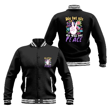 Discover Hippie Peace Groovy FlowerPower Boho Woodstock Baseball Jackets