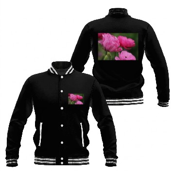 Discover Closeup Deep Peony Pink Ranunculus Baseball Jackets