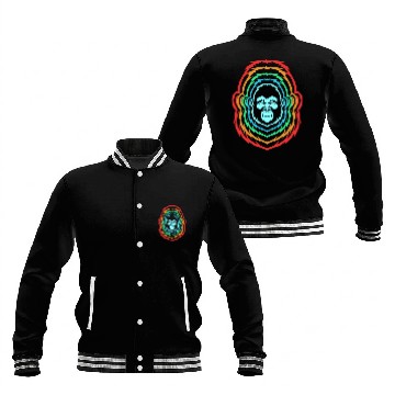 Discover Retro Monkey Ape Gorilla Face Baseball Jackets