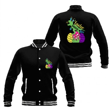 Discover Easter Saurus Rex Dinosaur Easter Baseball Jackets