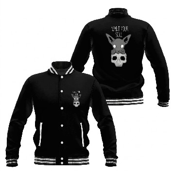 Discover Death Cat Skull Baseball Jackets