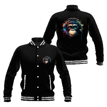 Discover Colorful DJ Chimpanzee Baseball Jackets
