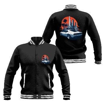 Discover Cityscape Sunset Cruise - Sport Car Baseball Jackets Design