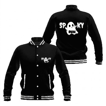 Discover Spooky Ghost Halloween Run Baseball Jackets