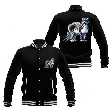 Discover Snow Leopard Leopard White Leopard Baseball Jackets