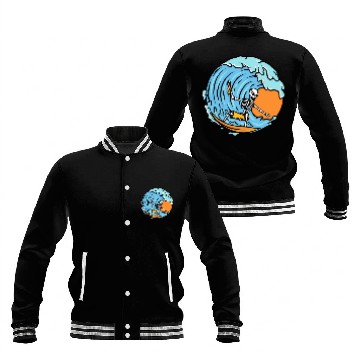 Discover Surfing Skeleton Baseball Jackets