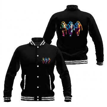 Discover monkey running Baseball Jackets