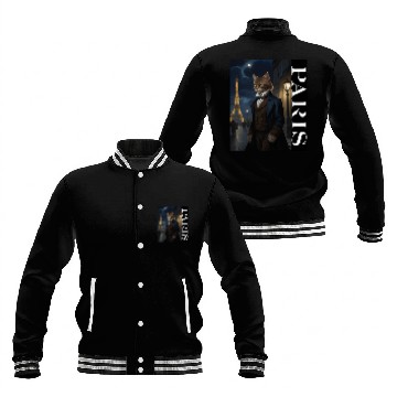 Discover Vampire Cat with Eiffel Tower Paris Animal Gothic Baseball Jackets