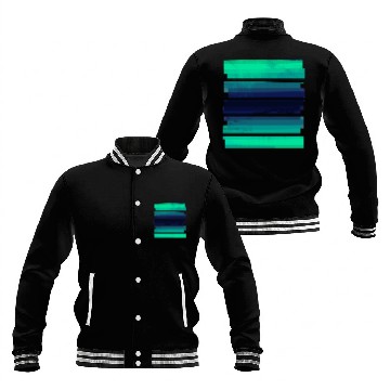 Discover Light Green Gradient Stripes Baseball Jackets