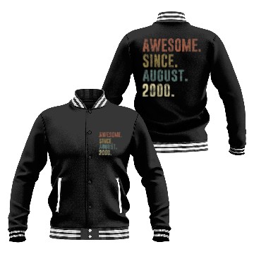 Discover 21St Birthday Retro Vintage Awesome Since August 2 Baseball Jackets