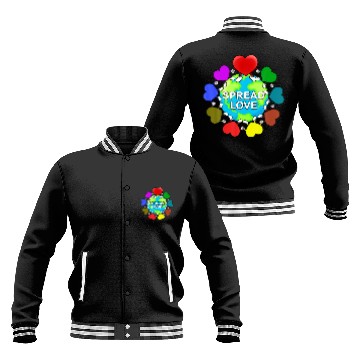 Discover Spread Love Around The World Cute Rainbow Hearts L Baseball Jackets