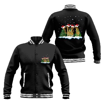 Discover Cute Trumpet Christmas Tree Gift Decor Xmas Baseball Jackets