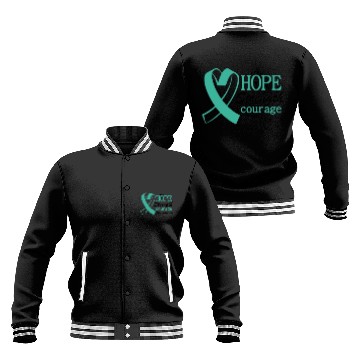 Discover Hope Strength Courage Ovarian Cancer Awareness Baseball Jackets